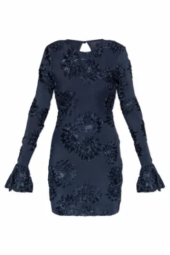 ROTATE NAVY BLUE Floral print dress