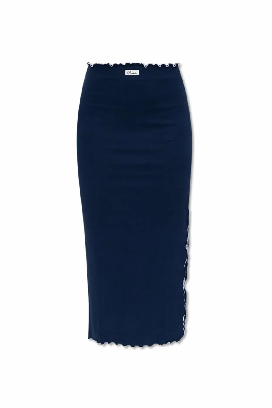 ROTATE NAVY BLUE Ribbed Skirt