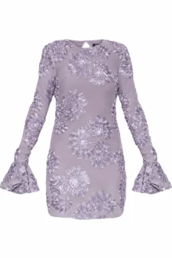 ROTATE PURPLE Dress with floral motif