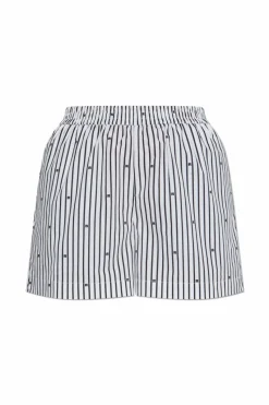 ROTATE WHITE Striped shorts