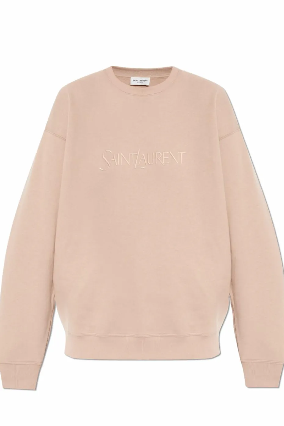 Saint Laurent beige Cotton sweatshirt with embroidered logo
