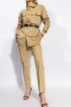 Saint Laurent beige Cotton trousers