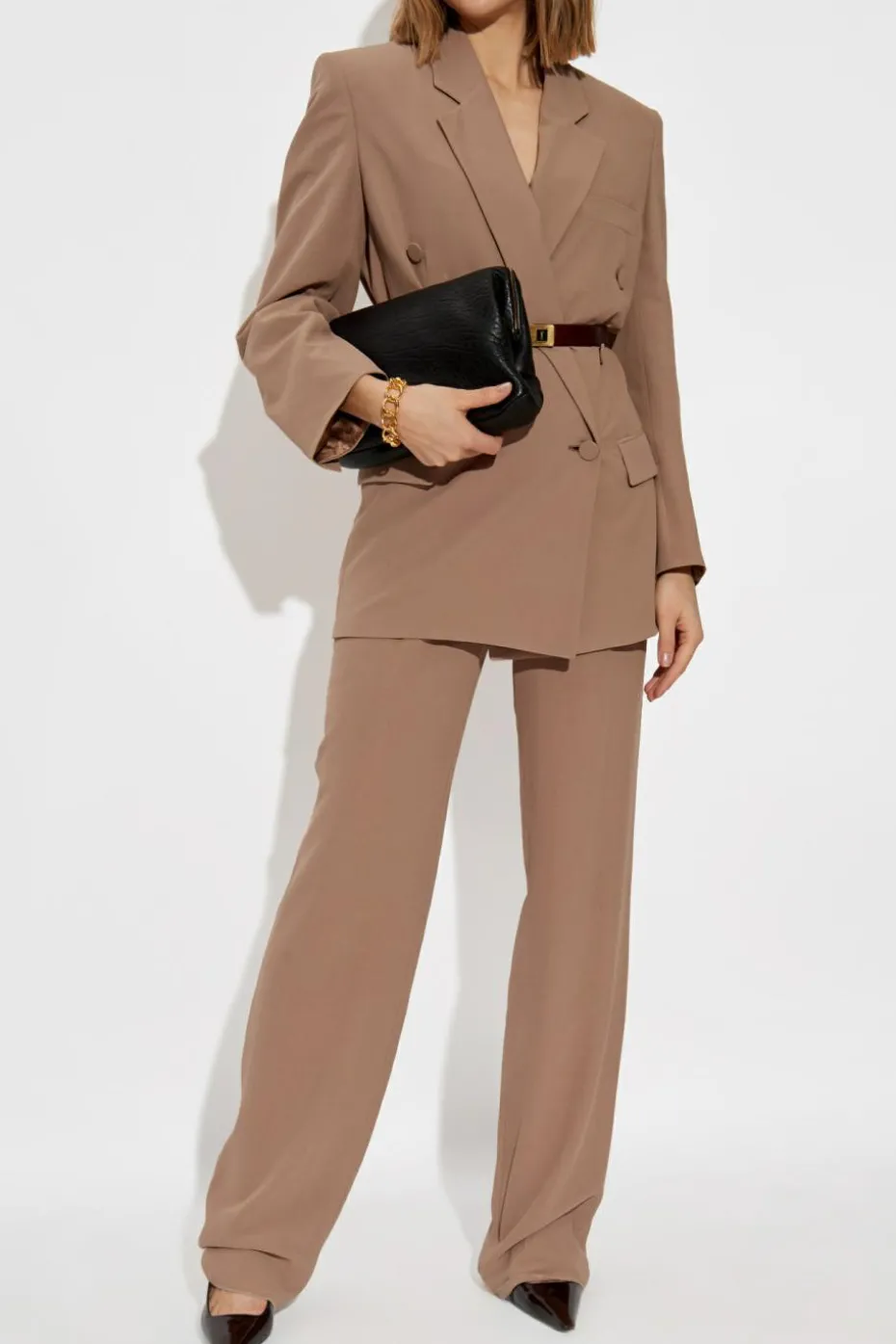 Saint Laurent beige Double-breasted blazer