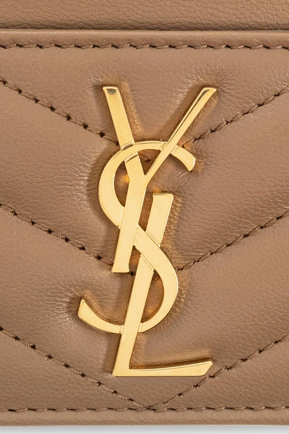 Saint Laurent beige Leather card holder