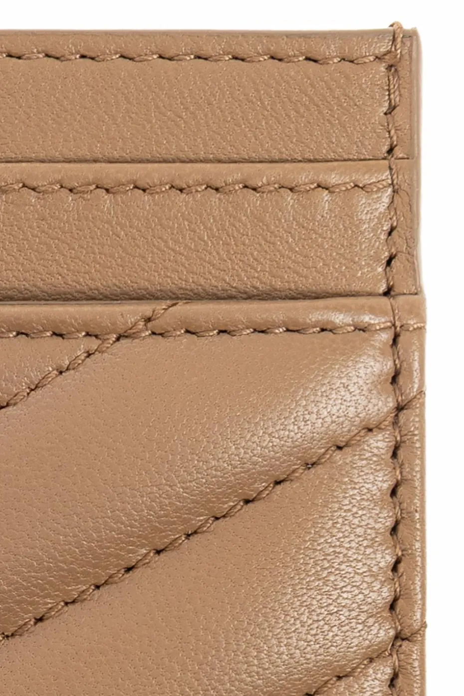 Saint Laurent beige Leather card holder