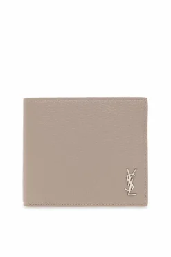 Saint Laurent beige Leather wallet with logo