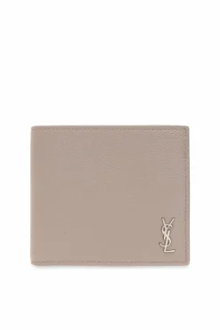 Saint Laurent beige Leather wallet with logo