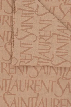 Saint Laurent beige Monogrammed shawl