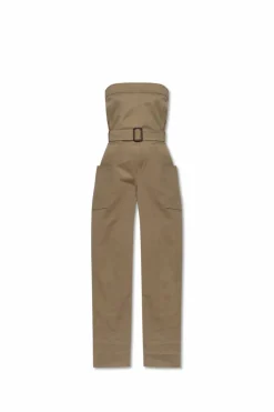 Saint Laurent beige Off-the-shoulder jumpsuit