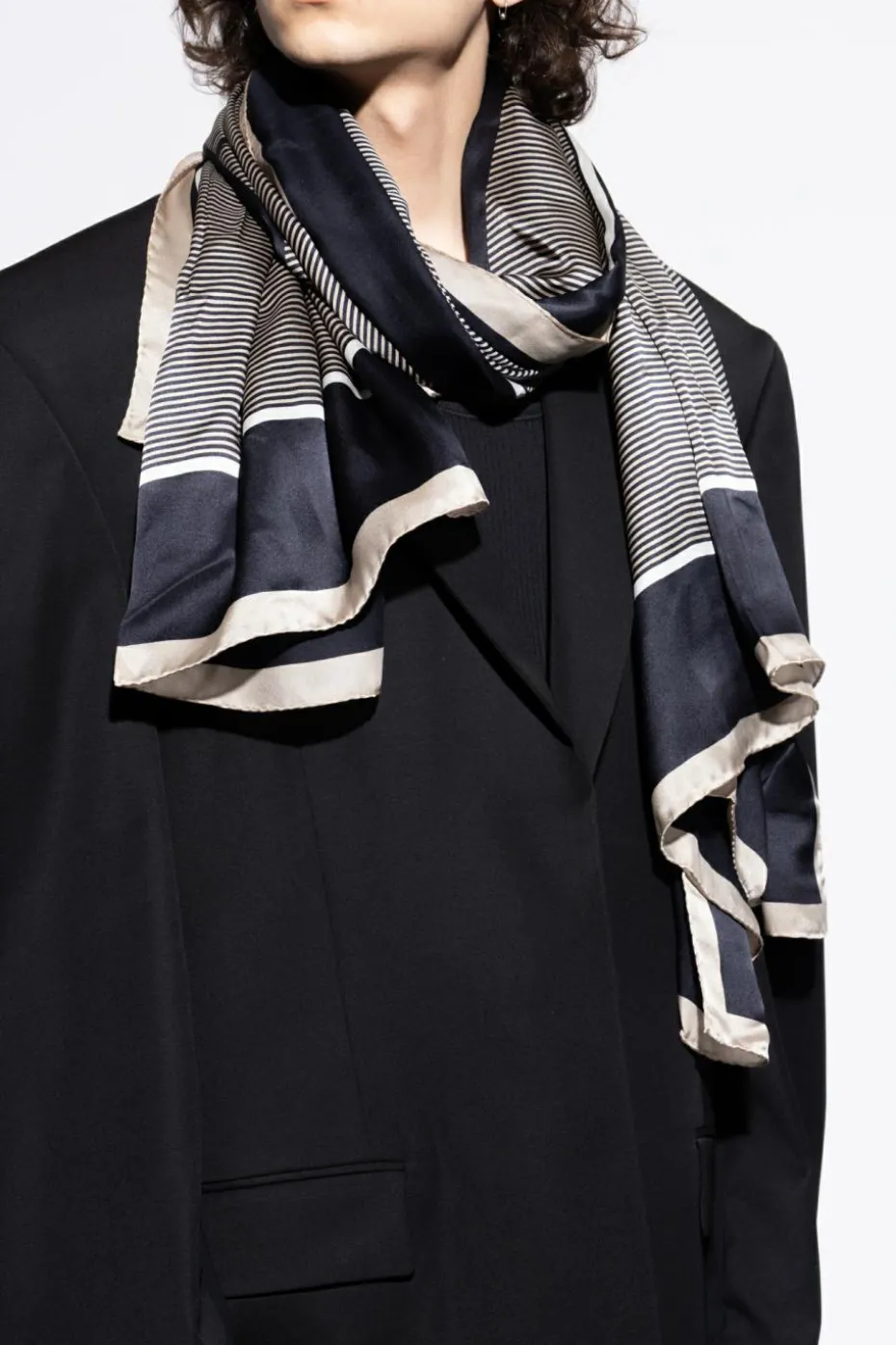 Saint Laurent beige Silk scarf