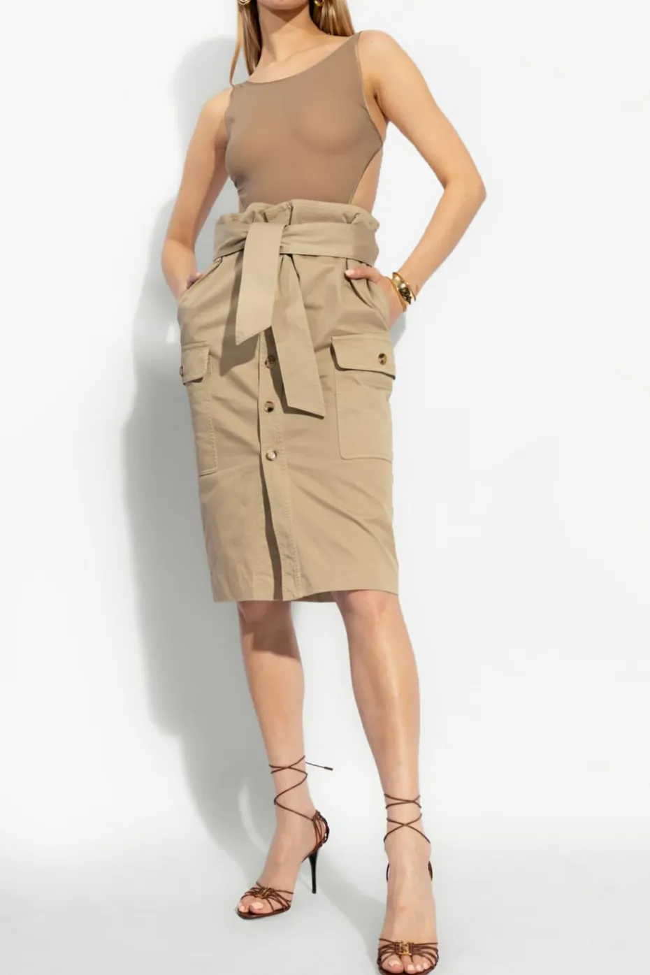 Saint Laurent beige Silk Bodysuit