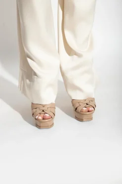 Saint Laurent beige ‘Tribute’ heeled sandals