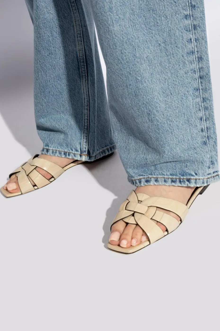 Saint Laurent beige ‘Tribute’ Slides
