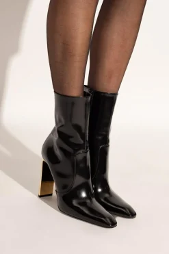 Saint Laurent BLACK ‘Auteuil’ heeled ankle boots