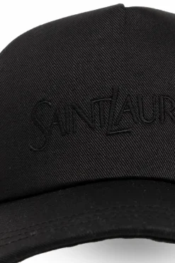 Saint Laurent BLACK Baseball cap with logo