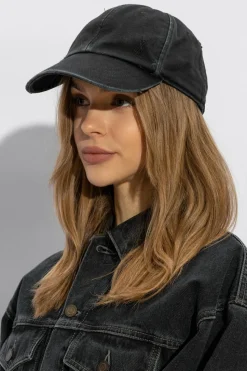 Saint Laurent BLACK Baseball cap with logo