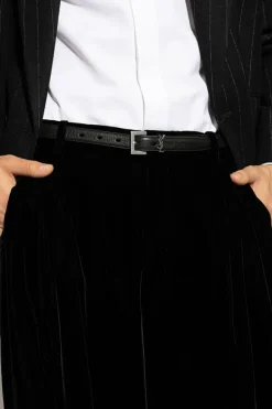 Saint Laurent BLACK Belt with logo