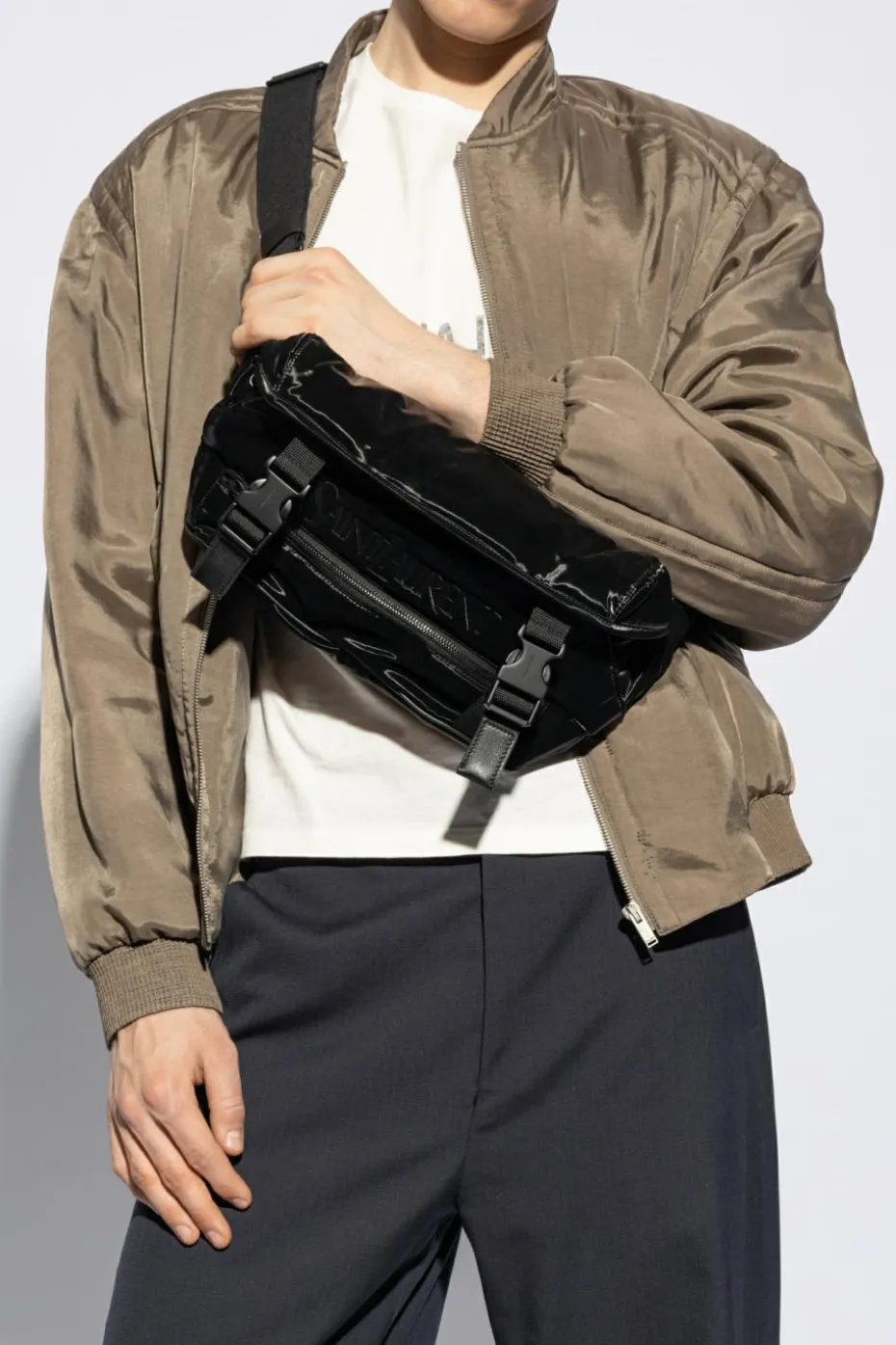 Saint Laurent BLACK Belt Bag with Logo