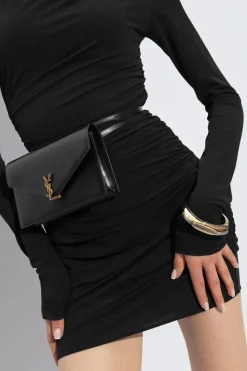 Saint Laurent BLACK Belt Bag 'Mini Envelope'