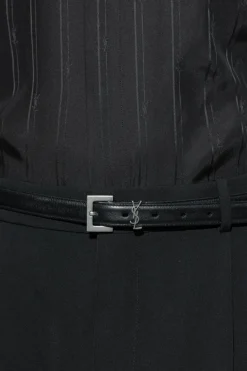 Saint Laurent BLACK Belt with logo