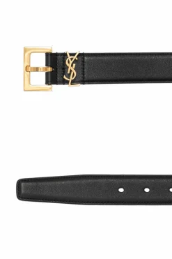 Saint Laurent BLACK Belt with logo