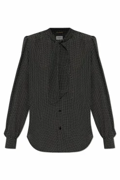 Saint Laurent BLACK Blouse with tie at neckline