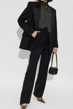 Saint Laurent BLACK Blouse with tie at neckline
