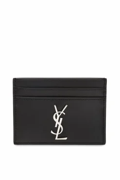 Saint Laurent BLACK Card case with a metal logo