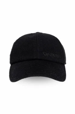 Saint Laurent BLACK Cashmere baseball cap