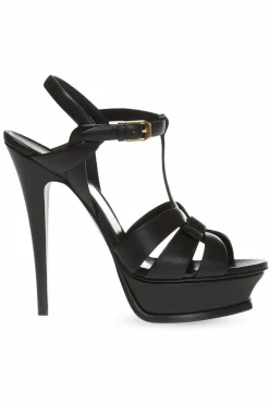 Saint Laurent BLACK 'CLASSIC TRIBUTE'' sandals on the platform