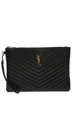 Saint Laurent BLACK Clutch with logo