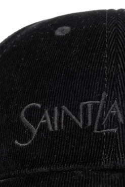 Saint Laurent BLACK Corduroy baseball cap
