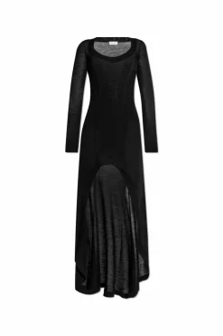 Saint Laurent BLACK Dress with asymmetrical hemline