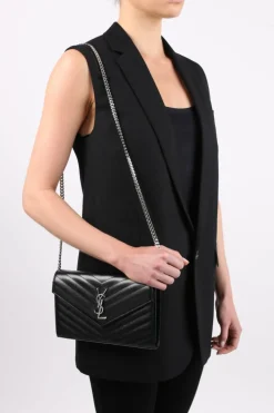 Saint Laurent BLACK 'Envelope' shoulder bag