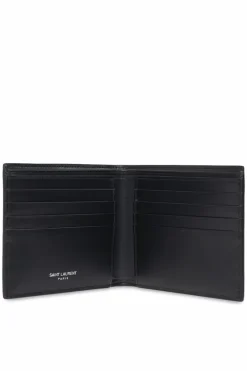 Saint Laurent BLACK Folding wallet with logo