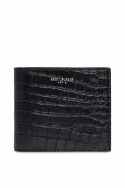 Saint Laurent BLACK Folding wallet with logo