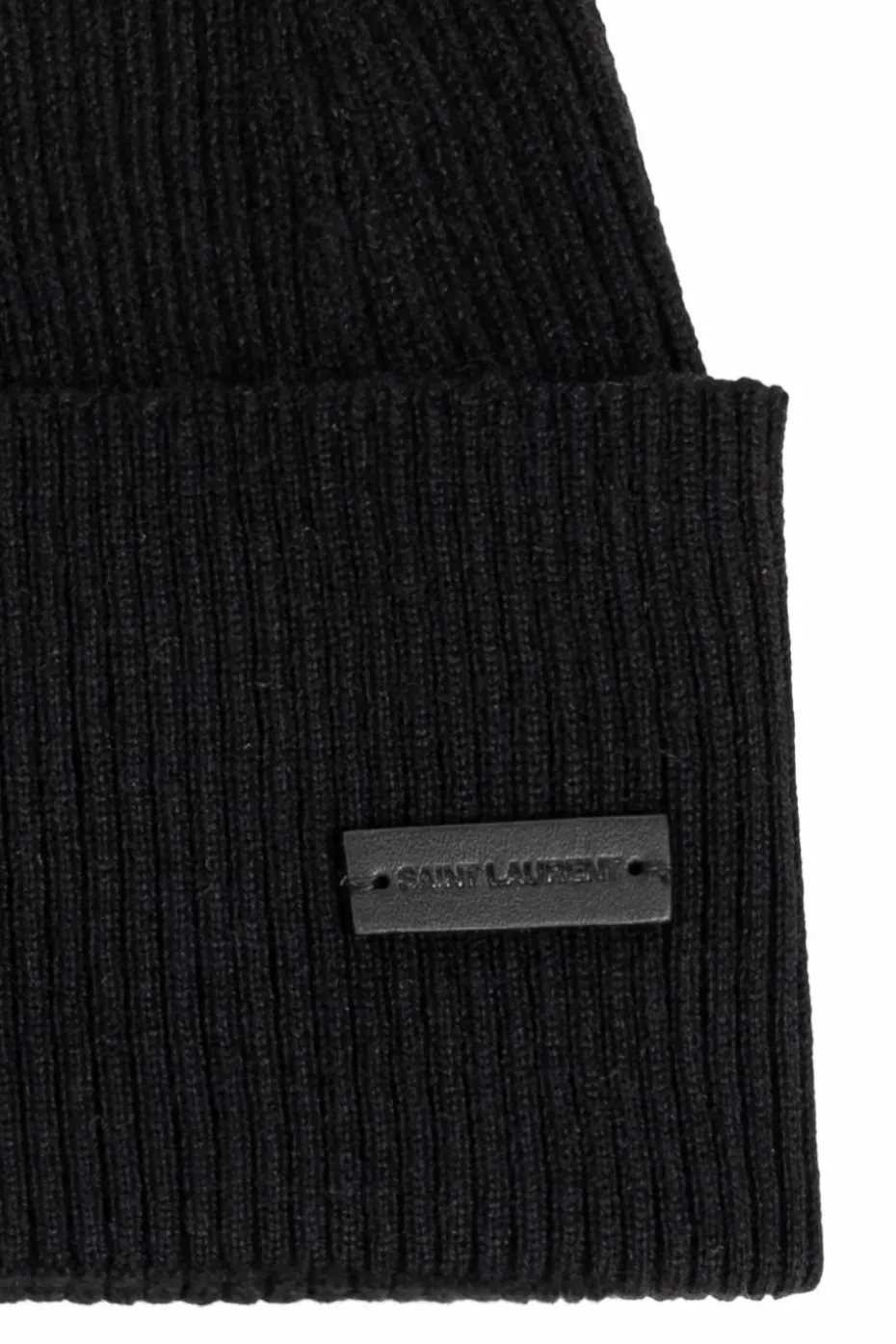 Saint Laurent BLACK Hat with logo patch