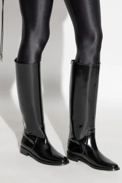 Saint Laurent BLACK ‘Hunt’ leather boots