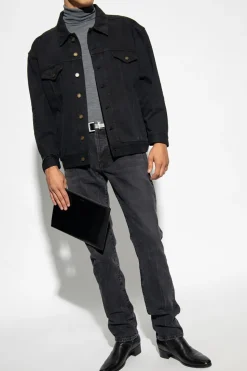 Saint Laurent BLACK Jeans with logo patch