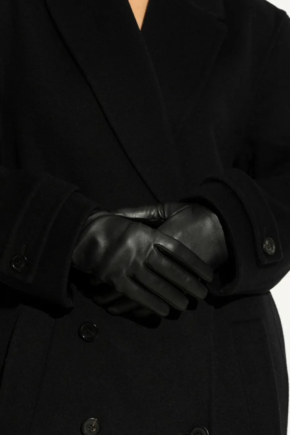 Saint Laurent BLACK Lambskin gloves