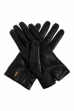 Saint Laurent BLACK Lambskin gloves