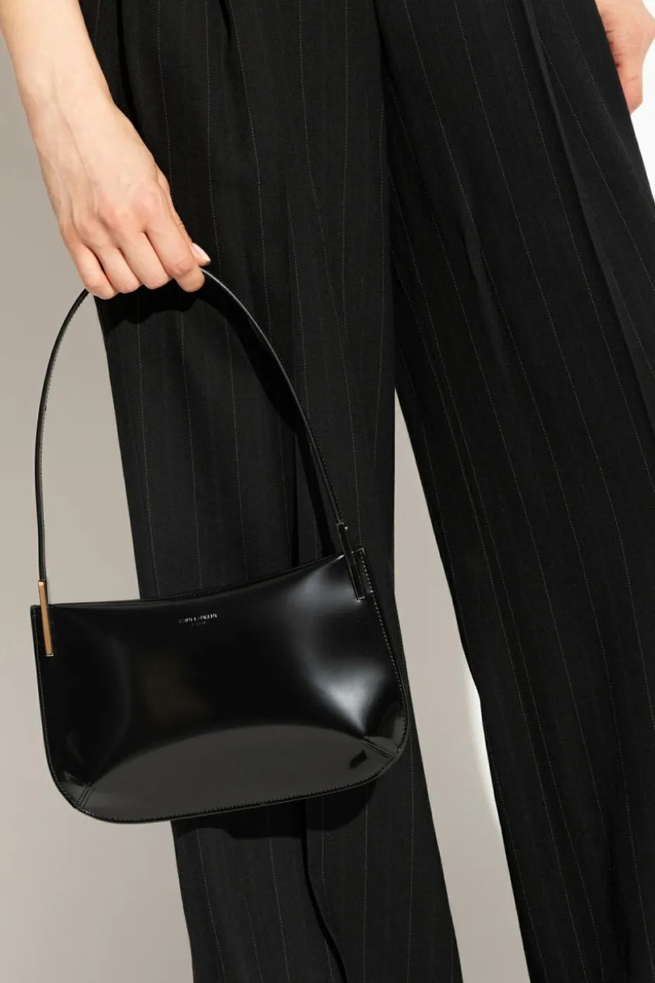 Saint Laurent BLACK Leather Shoulder Bag
