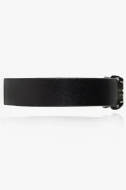 Saint Laurent BLACK Leather bracelet with logo