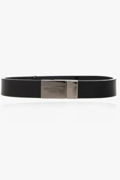 Saint Laurent BLACK Leather bracelet with logo