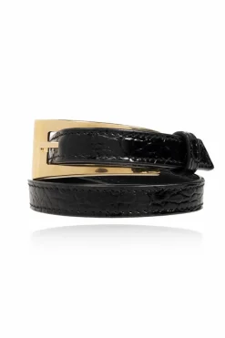 Saint Laurent BLACK Leather bracelet
