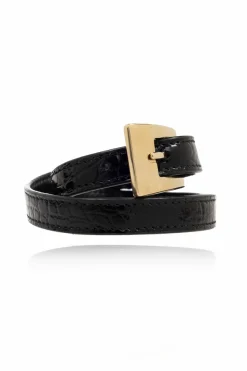 Saint Laurent BLACK Leather bracelet