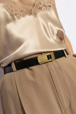 Saint Laurent BLACK Leather belt