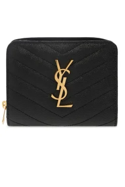 Saint Laurent BLACK Leather wallet with logo