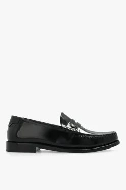 Saint Laurent BLACK Leather penny loafers