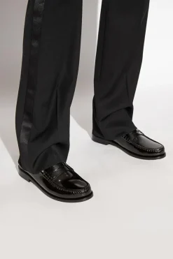 Saint Laurent BLACK Leather penny loafers